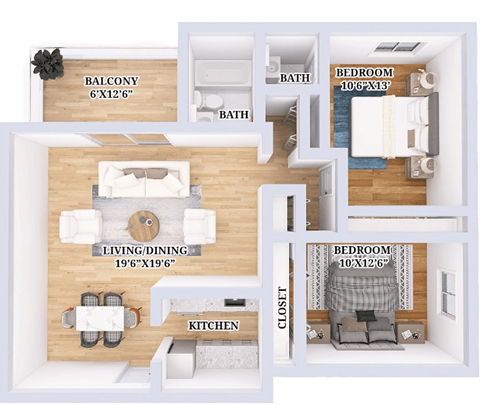 a floor plan of a house with a bedroom and a living room